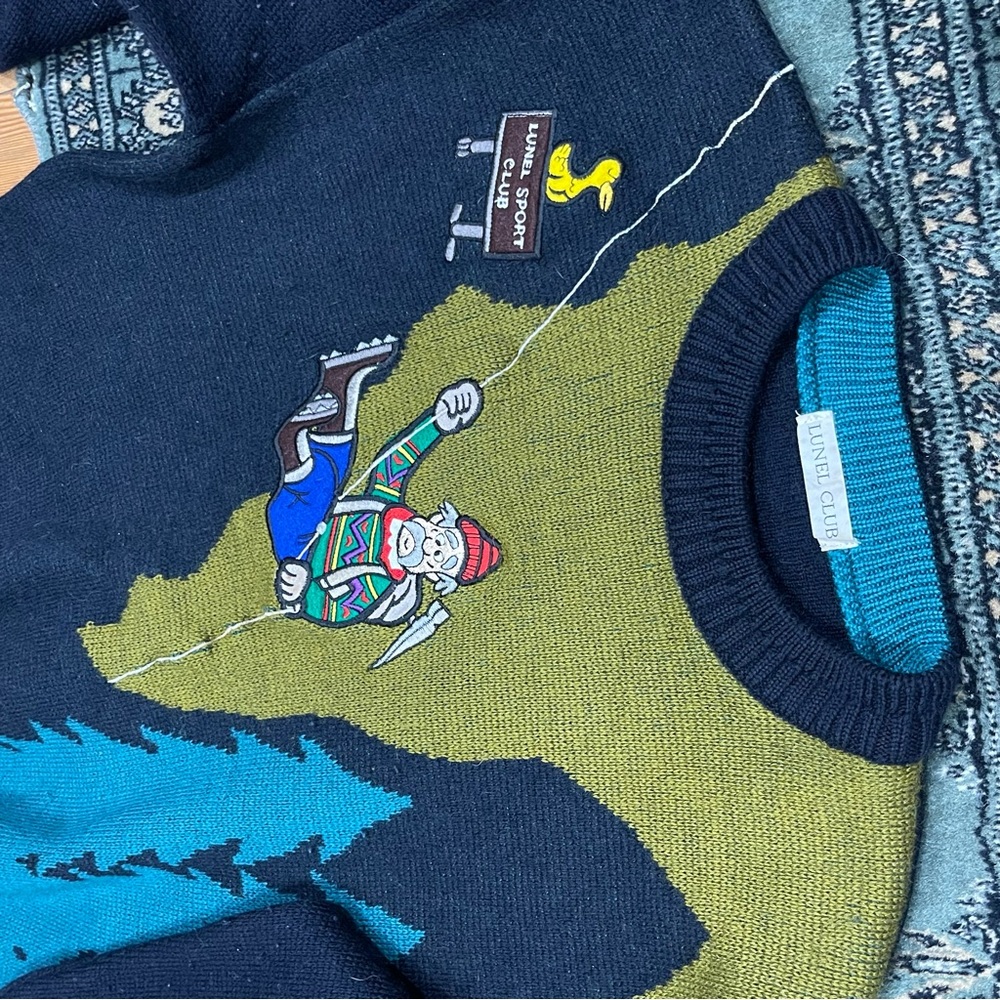 Vtg Wool Mountain Climber & Duck Sweater - Picture 3 of 5